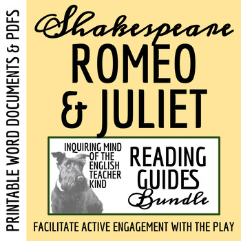 Preview of Romeo and Juliet Guided Reading Worksheets and Answer Keys Bundle