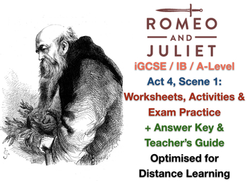 Preview of Romeo + Juliet (IGCSE): Act 4, Scene 1 - The Friar's Plan - Worksheet + ANSWERS