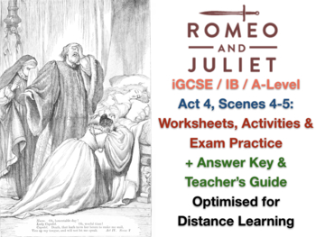 Preview of Romeo + Juliet (IGCSE): Act 4, Scenes 4-5 - O Woeful Day! - Worksheet + ANSWERS