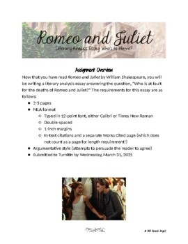 romeo and juliet literary analysis essay