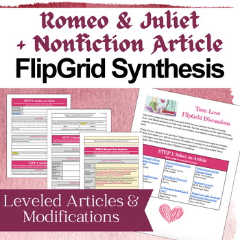 Preview of Romeo & Juliet + Nonfiction Analysis FlipGrid [Includes Modified Version]