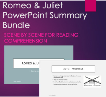 Preview of Romeo & Juliet PowerPoint Summaries Bundle Act 1, 2, 3, 4 & 5