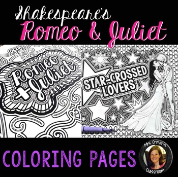 Preview of Romeo & Juliet Shakespeare Coloring Pages