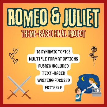 Preview of Romeo & Juliet Theme Based Final Project - Google Docs (Editable)