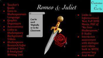 Preview of Drama: Romeo & Juliet Lesson, Assessments, & Activities
