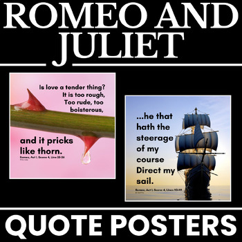 Preview of Romeo and Juliet Posters: Key Quotes- Display/Bulletin Board/Decoration ELA