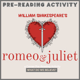 Romeo and Juliet: 4 Corners Pre-Reading Activity/Game -- ELA