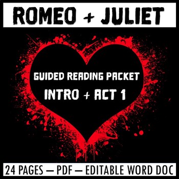 Preview of Romeo and Juliet Act 1 Guided Reading Packet