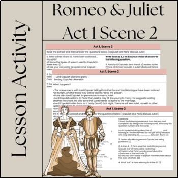 Preview of Romeo and Juliet Act 1 Scene 2