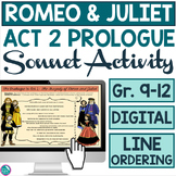 Romeo and Juliet Act 2 Prologue Sonnet Line Ordering Activ