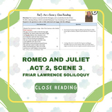 Romeo and Juliet - Act 2, Scene 3 Close Reading (Friar Law