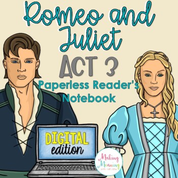 Preview of Romeo and Juliet Act 3 Digital Reader's Notebook (Paperless)