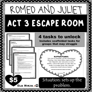 Preview of Romeo and Juliet Act 3 Escape Room/ Breakout Box