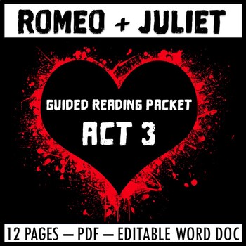 Preview of Romeo and Juliet Act 3 Guided Reading Packet