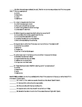 Romeo and Juliet- Act 3 Quiz and Answer Key by Classroom Quips and Tips