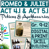 Preview of Romeo and Juliet Act 4 Scene 1 Act 5 Scene 1 Friar Lawrence Apothecary Digital