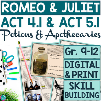 Preview of Romeo and Juliet Act 4 Scene 1 Act 5 Scene 1 Friar Lawrence Apothecary Digital