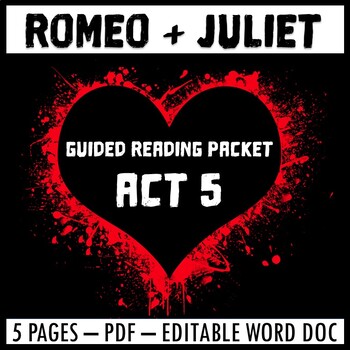 Preview of Romeo and Juliet Act 5 Guided Reading Packet