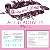 Romeo and Juliet Act Five Activities Worksheets