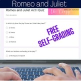 Romeo and Juliet Act I Free Quiz, ESL Self-Grading English