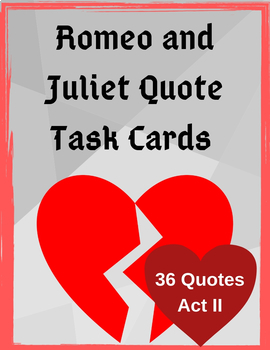 Preview of Romeo and Juliet  Act II Quote Task Cards