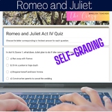Romeo and Juliet Act IV Quiz Google Forms, Self Grading