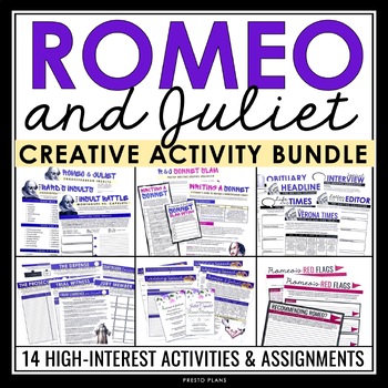 Preview of Romeo and Juliet Activity Bundle - Creative Activities & Assignments Shakespeare