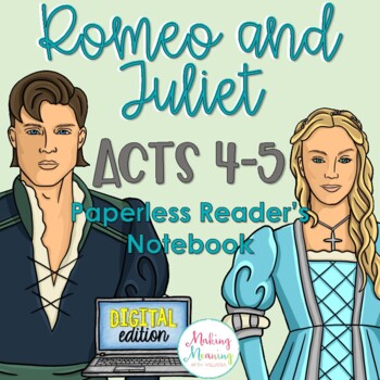 Preview of Romeo and Juliet Acts 4-5 Digital Reader's Notebook (Paperless)