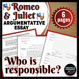 Romeo and Juliet Argumentative Essay & Guided Template | W