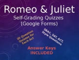 Romeo and Juliet Assessments: Self-Grading Google Forms Quizzes