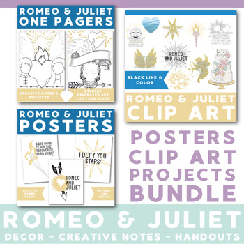Preview of Romeo and Juliet BUNDLE: Shakespeare, Clip Art, Projects, One Pagers, Posters