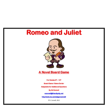 Romeo And Juliet Board Game William Shakespeare By Curious Cat Tpt