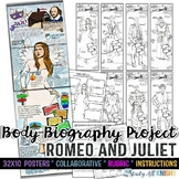 Romeo and Juliet Body Biography Project, Great for Characterization Bundle