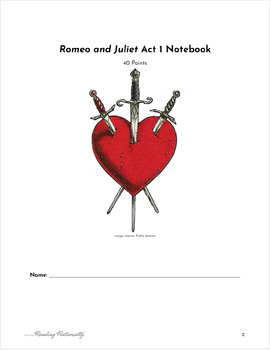 Preview of Romeo and Juliet Act by Act Notebook Bundle: No Fear Shakespeare Edition