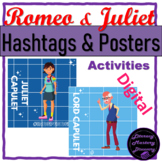 Romeo and Juliet Cartoon Character Hashtag Activity and Posters