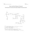 Romeo and Juliet Character Names Crossword Puzzle