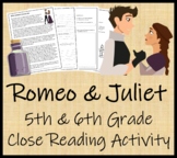 Romeo and Juliet Close Reading Comprehension Activity | 5t