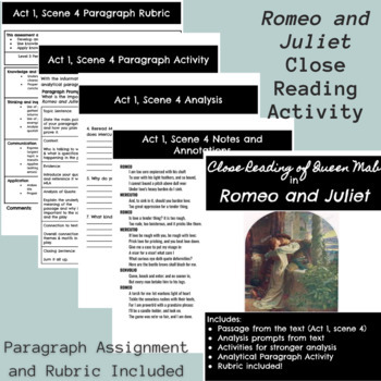 romeo and juliet paragraph assignment