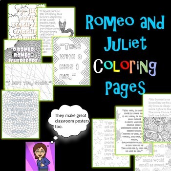 Preview of Romeo and Juliet Coloring Pages: Mini Posters digital activity