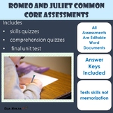 Romeo and Juliet Test and Quizzes: Common Core Assessment Bundle