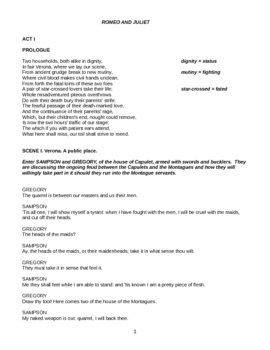 romeo and juliet short script for school play
