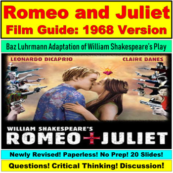 Preview of Romeo and Juliet Dicaprio (1996) Film Guide (Google Slides, PowerPoint)
