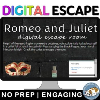Preview of Romeo and Juliet Digital Escape Room Game Activity