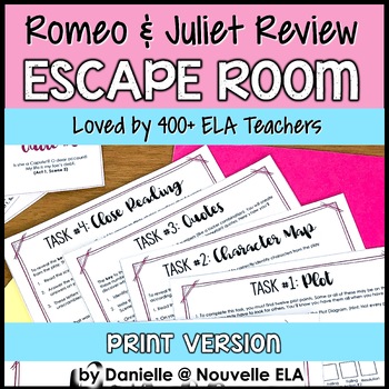 Preview of Romeo and Juliet Escape Room Unit Review Activity - Shakespeare Activities