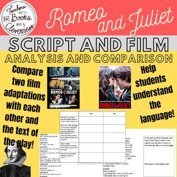 Preview of Romeo and Juliet Film Comparison (1996 & 2013) and Original Text