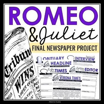 Preview of Romeo and Juliet Project - Creative Newspaper Assignment for Shakespeare's Play