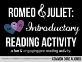 Romeo and Juliet - Fun & Engaging Pre-Reading Activity