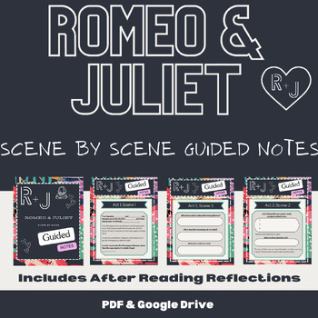 Preview of Romeo and Juliet Scene by Scene Guided Notes with BONUS Reflection Questions