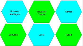 Preview of Romeo and Juliet- Hexagonal Thinking Activity