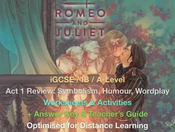 Preview of Romeo and Juliet (IGCSE) - Act 1 - Symbolism + Humour (Worksheet + ANSWERS)
